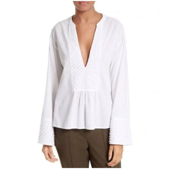 Women's Theory Matara White Blouse Size Small - Picture 7 of 7